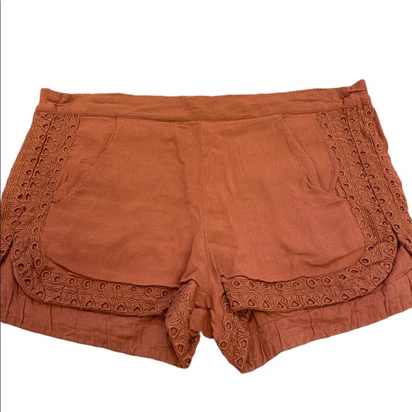 Anthropologie Marrakech Boho Burnt Orange Pull On Shorts, Womens XS - Picture 3 of 8